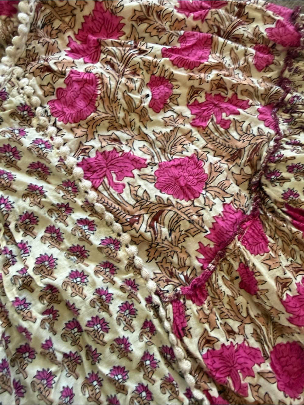 Rachel Zoe Pink and Cream Floral Ruffle Crop Top - Picture 3 of 3